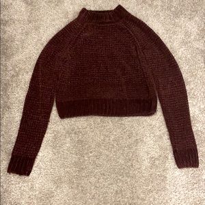 H&M Divided Cropped Burgundy Sweater